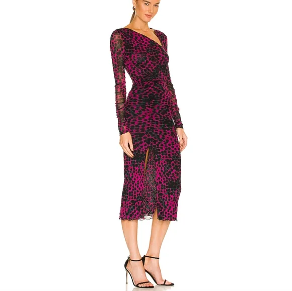 NWT DVF | Edyna Asymmetrical Midi Mesh Dress - Picture 2 of 10